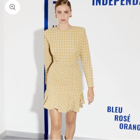 Nocturne Yellow Ruffled  Dress | Size 34 | Chic | Versatile | Unique - Picture 1 of 12